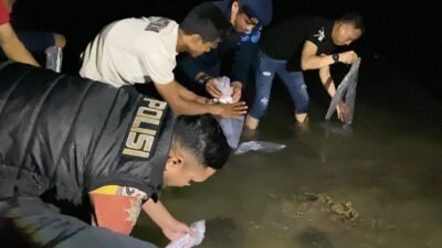 Polres metro Tangerang kota kembalikan ribuan lobster ke habitatnya