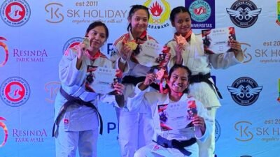 Atlet judo kota Tangerang meraih prestasi membanggakan pada Kejuaraan Nasional Judo Mahasiswa 2026 di kerawang.
