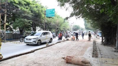 Perbaikan jalan M Toha Kota Tangerang dipastikan cepat selesai.